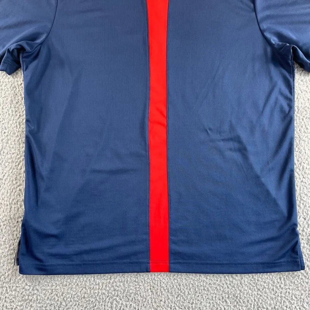 NEW Adidas Polo Shirt Mens Extra Large Blue Graphic Golf Climachill Reflective‎